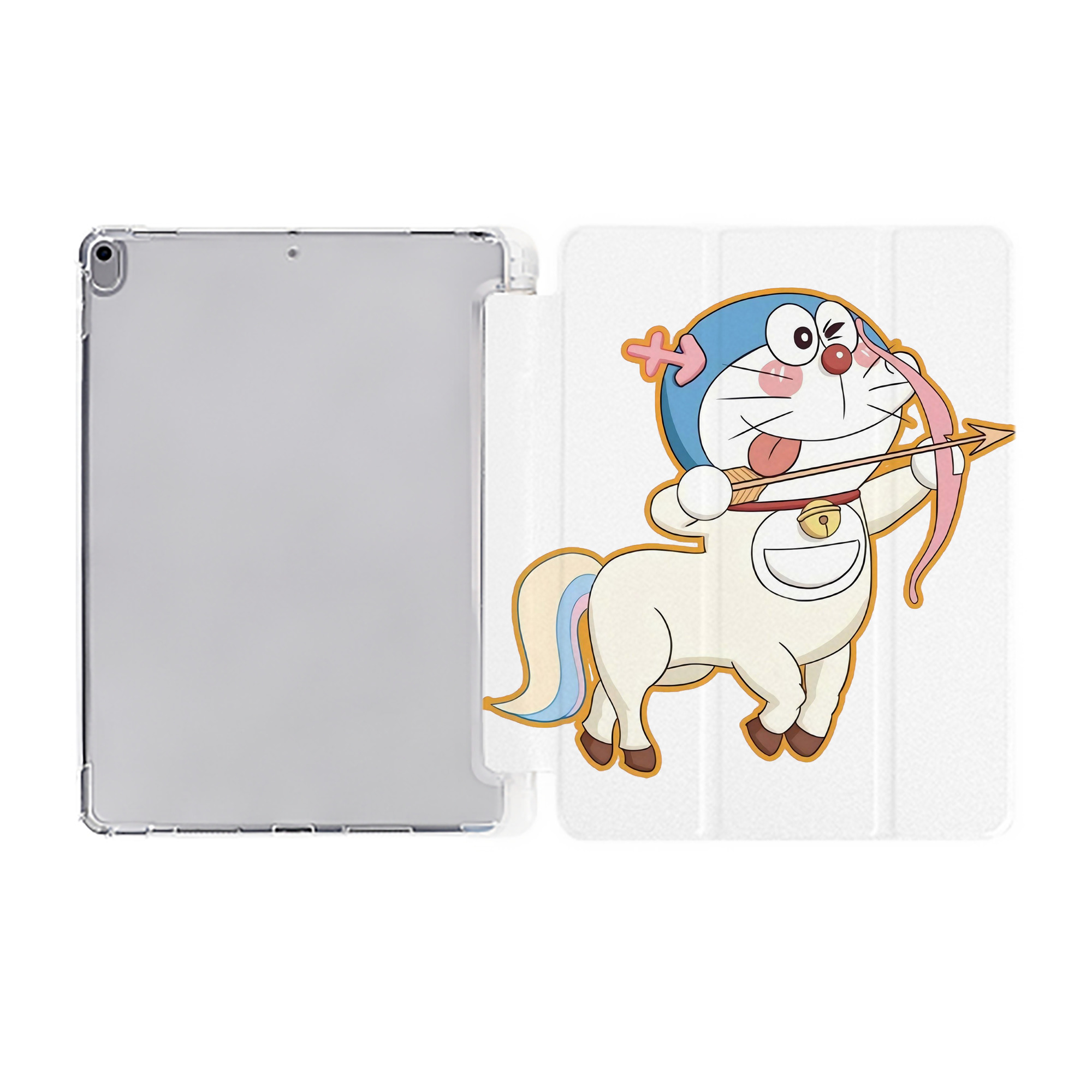 （画像用） ドラえもん Doraemon IPad ケース ペン収納付き 三つ折りスタンド PUレザー×シリコン 対応機種9.5/10.5/10.9インチ